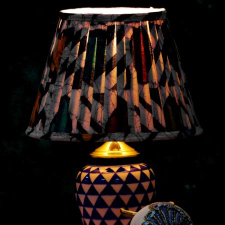 Multicolour Batik Pleated Empire Lampshade Small